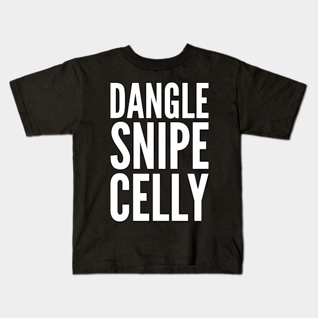 DANGLE SNIPE CELLY Kids T-Shirt by HOCKEYBUBBLE